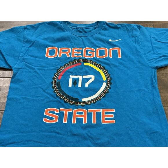 Nike Mens Blue Standard Fit N7 Oregon State Beavers Short Sleeve T-Shirt Size M - Picture 4 of 7